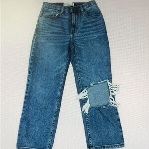 Distressed Blue Jeans